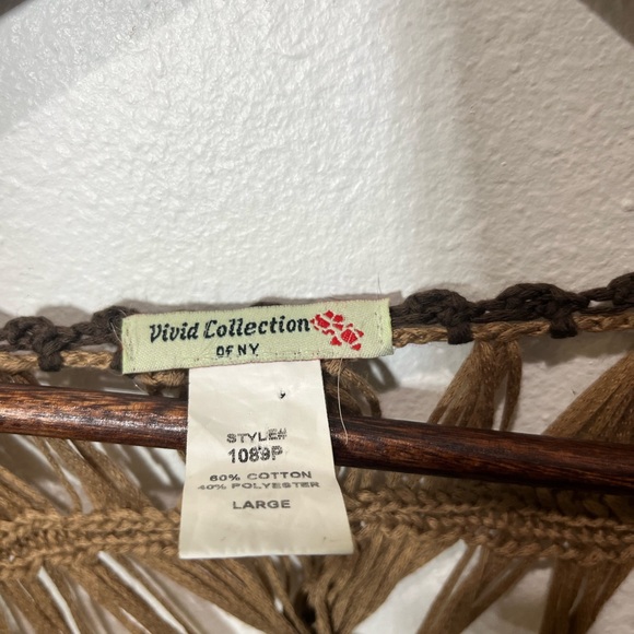 VIVID COLLECTION OF NY MACRAME CROCHET LOOSE KNIT MULTICOLOR BOHO TOP SZ LARGE - Picture 3 of 8